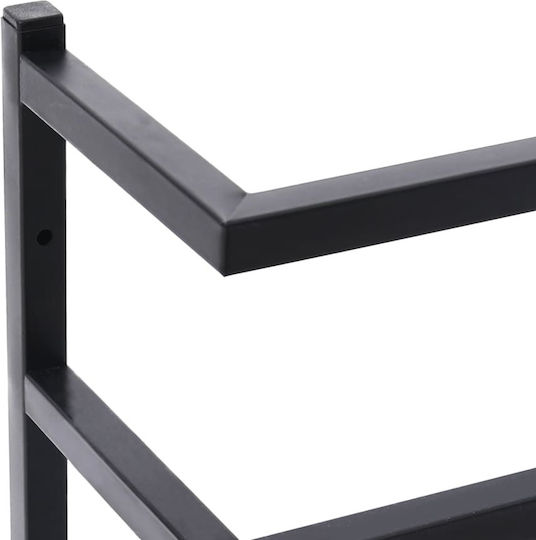 vidaXL Wall-Mounted Bathroom Ladder with 6 Positions ​24x48cm Black