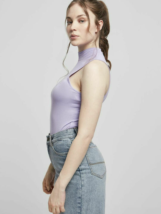 Bodysuit pentru femei Pulover cu guler înalt Lavender