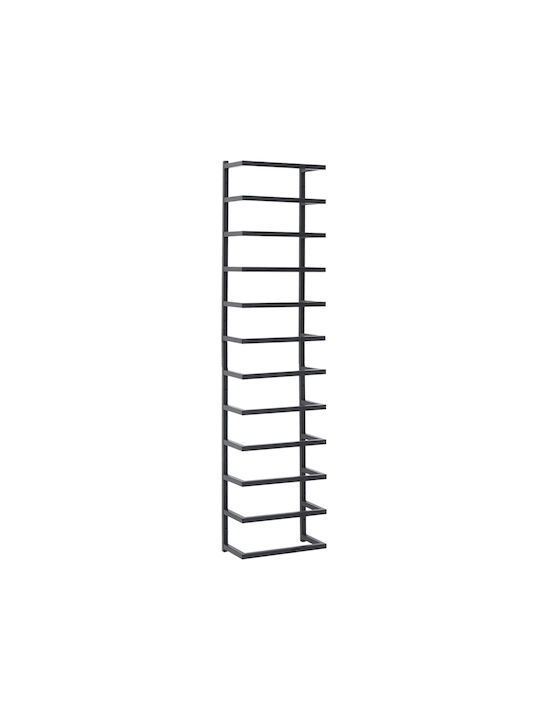 vidaXL Wall-Mounted Bathroom Ladder ​24x96cm Black