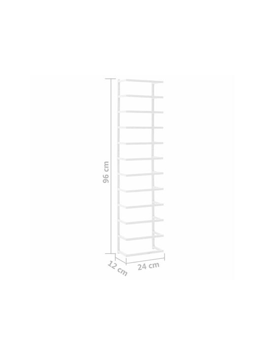 vidaXL Επιτοίχια ​24x96cm Λευκή
