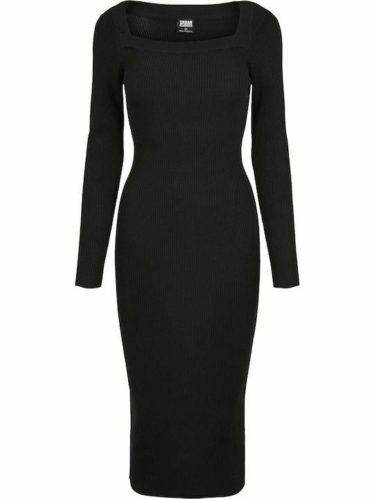 Midi Knitted Dress Black