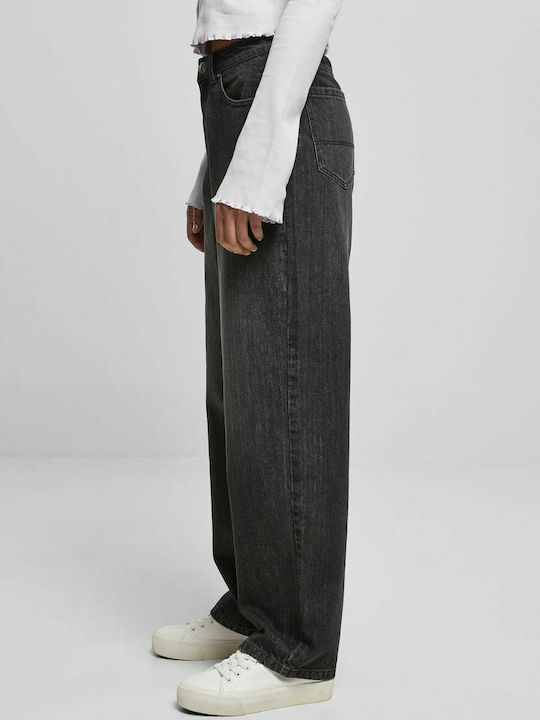 High Waist Women's Jean Trousers Grey Black