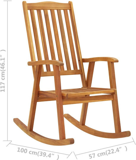 Schaukelstuhl Acacia / Grey 57x100x117cm