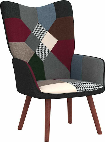 Ohrensessel mit Fußhocker Patchwork 61.5x69x95.5cm