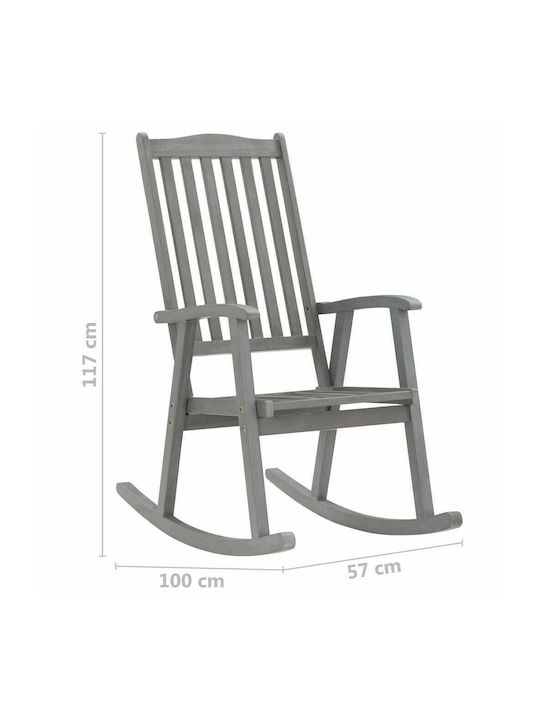 Rocking Armchair Grey / Black 57x100x117cm