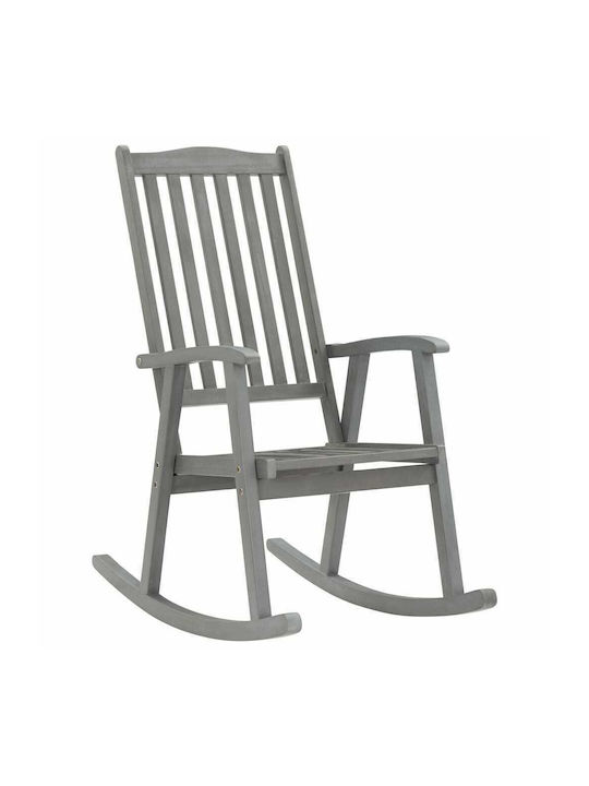 Rocking Armchair Grey / Red Plaid 57x100x117cm