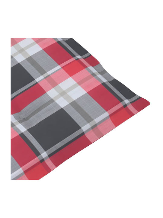 Rocking Armchair Grey / Red Plaid 57x100x117cm