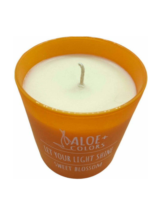 Aloe Colors Scented Soy Candle Sweet Blossom Jar with Scent Vanilla/Orange Orange 220gr 1pcs