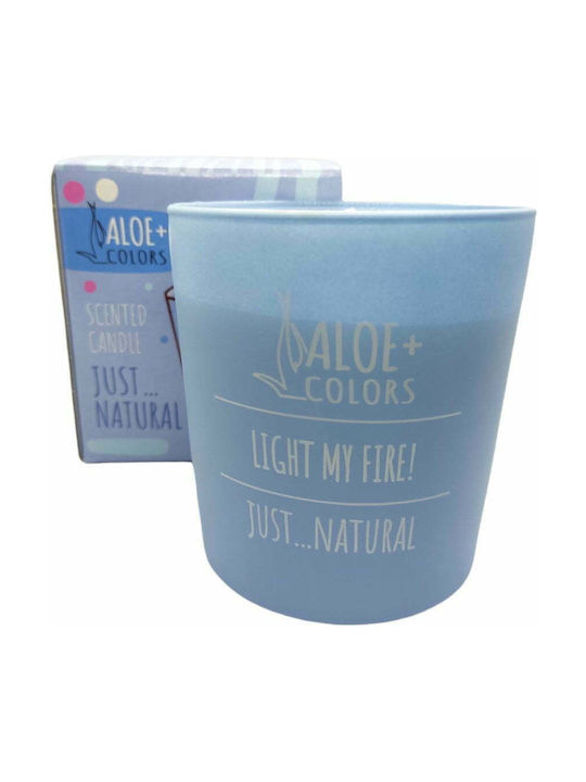 Aloe Colors Scented Soy Candle Just Natural Jar with Scent Freshness Blue 220gr 1pcs