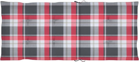 Schaukelstuhl Acacia / Red Checkered 57x100x117cm