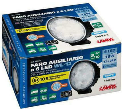Lampa WL-12 Roundς Headlights Car LED Universal 12 / 24V 18W 11.6cm 1pcs