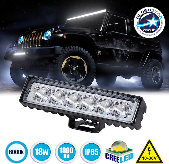 GloboStar PRO Series Waterproof Daytime Running Lamps Car in Bar Shape LED Universal 10 - 30V 18W 14.7cm with White Lighting 1pcs