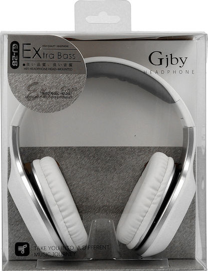 Gjby GJ-28 Wired Over Ear Headphones White