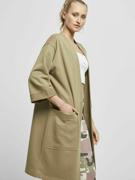 TB4101 Long Women's Cardigan Khaki