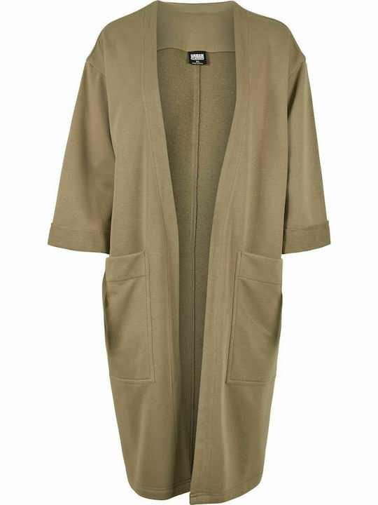 TB4101 Long Women's Cardigan Khaki