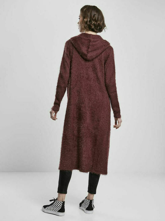 Urban Classics TB1750 Long Women's Cardigan Burgundy