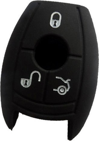Car Key Cover Case made of with 3 Buttons for Mercedes Benz in Black Color
