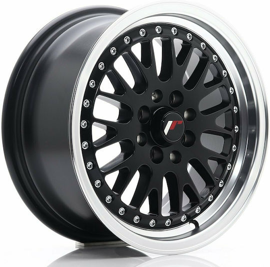 Japan Racing Wheels Αλουμινιού Αυτοκινήτου JR10 15"x7" Mattschwarz/bearbeitete Lippe