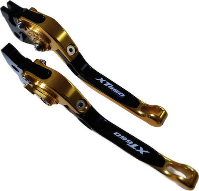 Set of Motorcycle Brake/Clutch Levers Flexible Adjustable for Yamaha XT 600 Gold 25001450