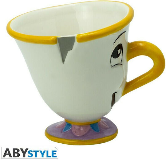 Abysse Disney Beauty And The Beast Chip 3D Mug Ceramic White 250ml