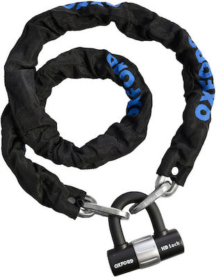 Oxford HD 150cm Motorcycle Anti-Theft Chain with Lock in Black