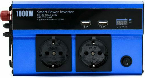 Andowl QY-7011 Car Inverter Modified Sinewave 1000W to Converter 12V DC in 220V AC with 2xUSB