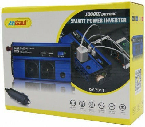 Andowl QY-7011 Car Inverter Modified Sinewave 1000W to Converter 12V DC in 220V AC with 2xUSB