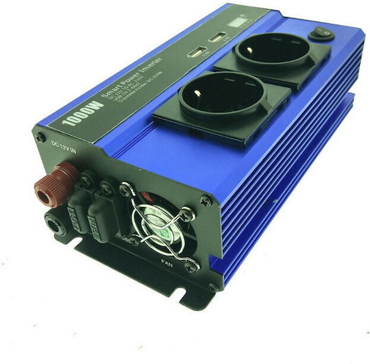 Andowl QY-7011 Car Inverter Modified Sinewave 1000W to Converter 12V DC in 220V AC with 2xUSB