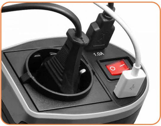Technaxx Invertor Auto 400W pentru Convertirea 12V DC în 230V AC cu 2xUSB