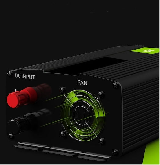 Green Cell Power Инвертор за кола Модифицирана синусоидална вълна 1500W за преобразуване на 24V DC в 230V AC с 1xUSB