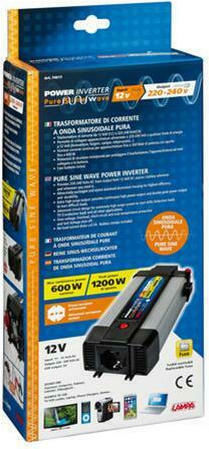 Lampa PSW600 Car Inverter Pure Sinewave 600W to Converter 12V DC in 220V AC