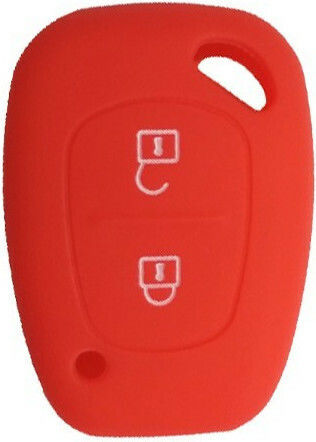 Silicone Car Key Cover Case with 2 Buttons for Nissan / Opel / Renault Red