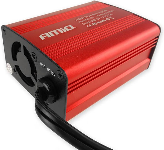 AMiO Car Inverter Modified Sinewave 150W to Converter 12V DC in 230V AC with 2xUSB