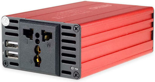 AMiO PI04 Inverter Αυτοκινήτου 300W για Μετατροπή 12V DC σε 230V AC με 2xUSB