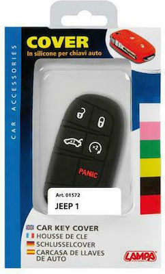 Silicone Car Key Cover Case Type-1 with 5 Buttons for Jeep Black L0157.2