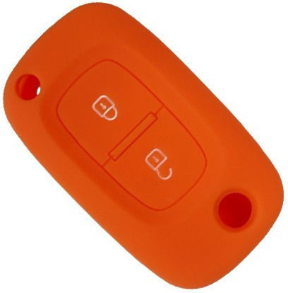 Silicone Car Key Cover Case with 2 Buttons for Renault / Smart Red