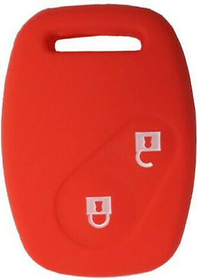 Silicone Car Key Cover Case with 2 Buttons for Honda Red