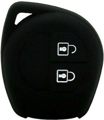 Silicone Car Key Cover Case with 2 Buttons for Fiat / Nissan / Opel / Suzuki Black