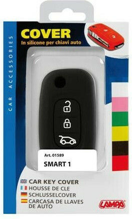 Car Key Cover Case Type-1 made of with 3 Buttons for Smart in Black Color