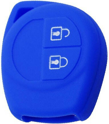 Silicone Car Key Cover Case with 2 Buttons for Fiat / Nissan / Opel / Suzuki Blue
