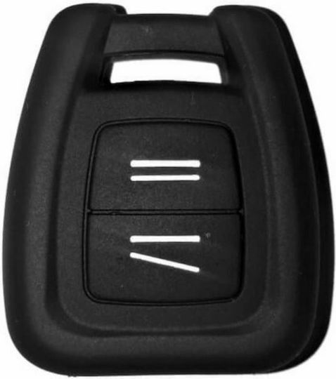 Silicone Car Key Cover Case with 2 Buttons for Opel Black