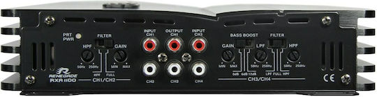 Renegade Car Audio Car Audio Amplifier 4 Channels (A/B Class)