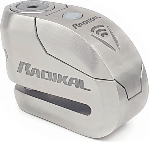 Radikal RK14S Motorrad-Bremsscheibenschloss mit Alarm Silber Farbe