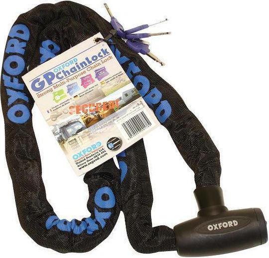 Oxford GP Chain 8 120cm Motorcycle Anti-Theft Chain with Lock in Black