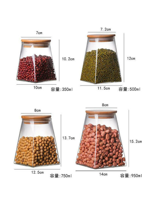 Viosarp Vase General Use with Airtight Lid Glass Transparent 500ml