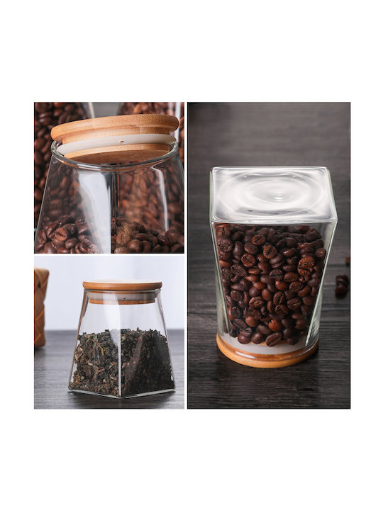 Viosarp Vase General Use with Airtight Lid Glass Transparent 500ml