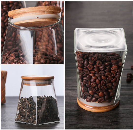 Viosarp General Use Vase with Airtight Lid Glass Transparent 500ml 1 Piece