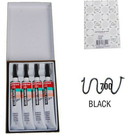 Royal Talens Relief Paint Decorfin Craft Paste Black Outline for Wood, Porcelain and Glass Νο700 20ml