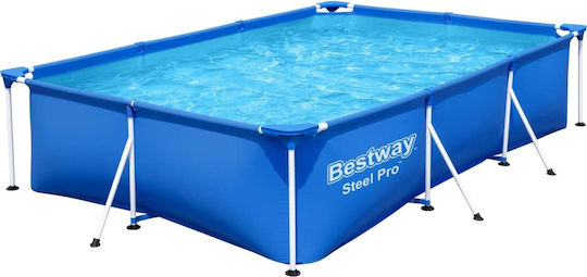 Bestway Steel Pro Swimming Pool PVC 3300lt with Metallic Frame 300x201x66cm Light Blue