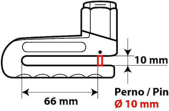 Lampa Gator 10 Motorcycle Disc Brake Lock with 10mm Pin in Red